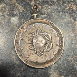 Cancer Zodiac Pendant Necklace in Bronze Finish
